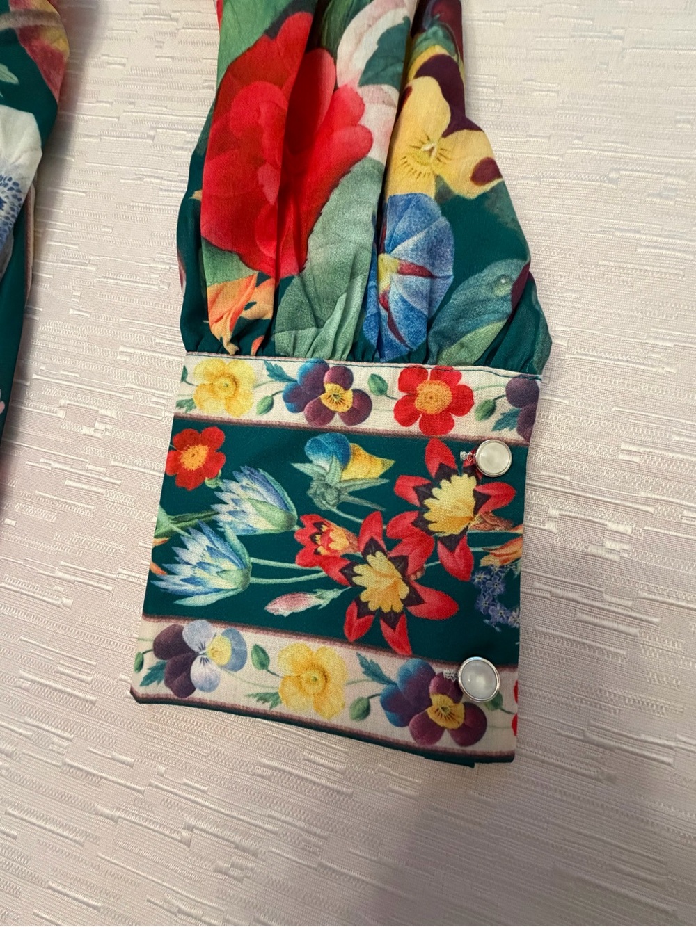 NWT Women’s Floral Pleated High Collar with Belt Dress Size M - Picture 7 of 15